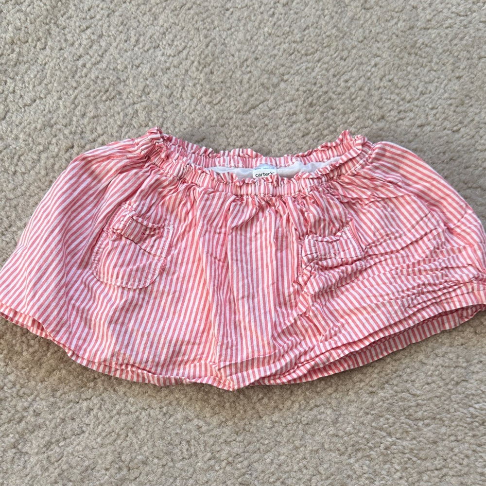 Carter's Pink and White Striped Skort - Size 3T